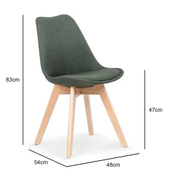 Krzesło Dimi zielone ciemne/buk