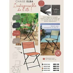 Krzesło Elba składane outdoor terrakota