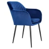 Krzesło Emilia Velvet deep blue/black tapicerowane