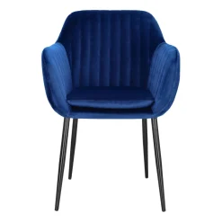 Krzesło Emilia Velvet deep blue/black tapicerowane