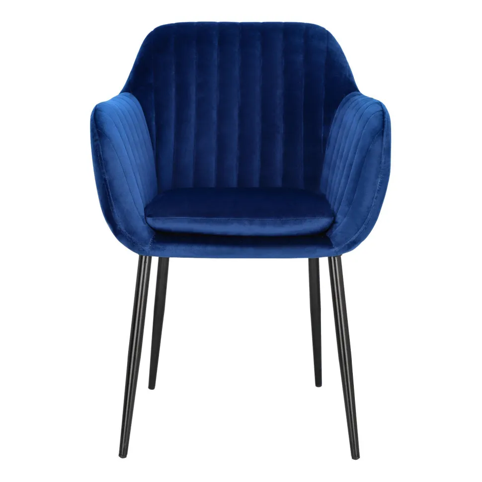 Krzesło Emilia Velvet deep blue/black tapicerowane