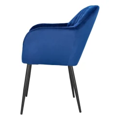 Krzesło Emilia Velvet deep blue/black tapicerowane