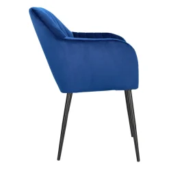 Krzesło Emilia Velvet deep blue/black tapicerowane