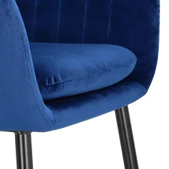 Krzesło Emilia Velvet deep blue/black tapicerowane