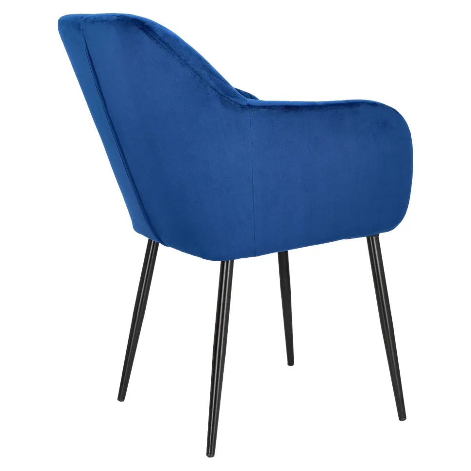 Krzesło Emilia Velvet deep blue/black tapicerowane