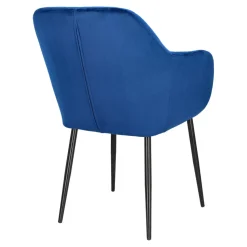 Krzesło Emilia Velvet deep blue/black tapicerowane