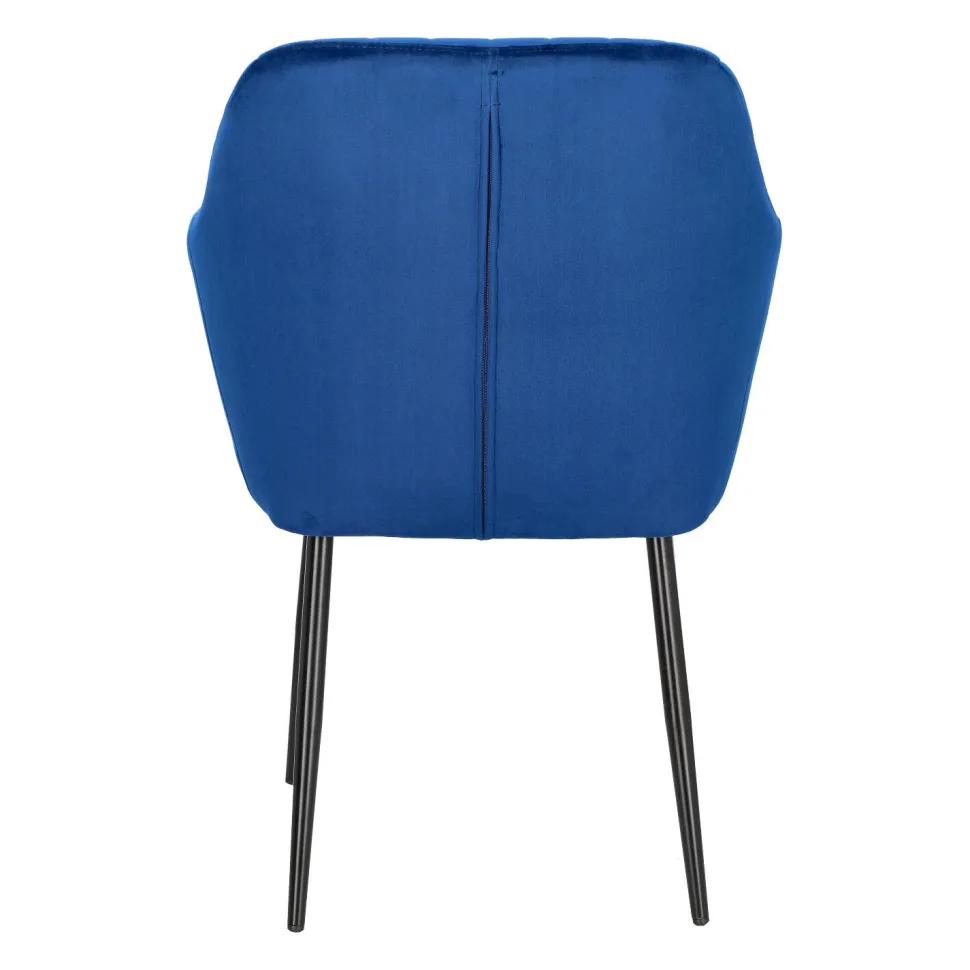 Krzesło Emilia Velvet deep blue/black tapicerowane