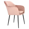 Krzesło Emilia Velvet dusty rose/black tapicerowane