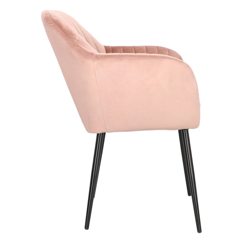 Krzesło Emilia Velvet dusty rose/black tapicerowane