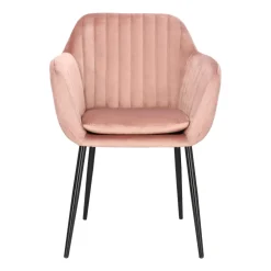 Krzesło Emilia Velvet dusty rose/black tapicerowane