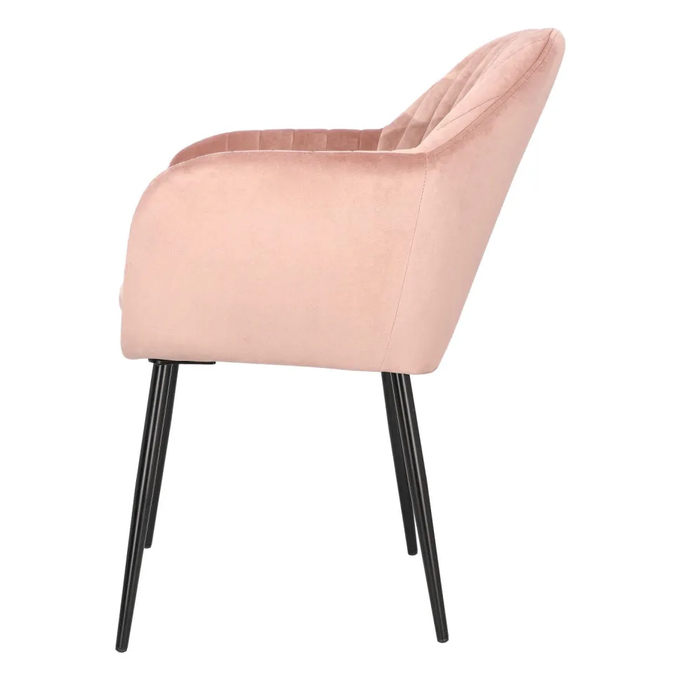 Krzesło Emilia Velvet dusty rose/black tapicerowane