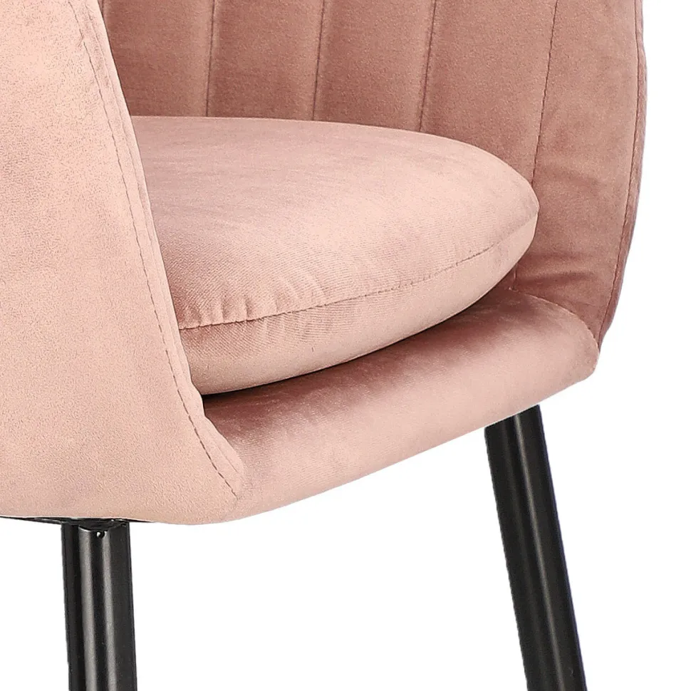 Krzesło Emilia Velvet dusty rose/black tapicerowane