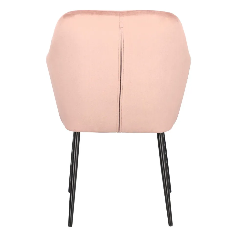 Krzesło Emilia Velvet dusty rose/black tapicerowane