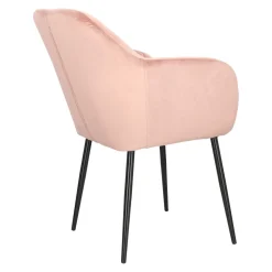 Krzesło Emilia Velvet dusty rose/black tapicerowane