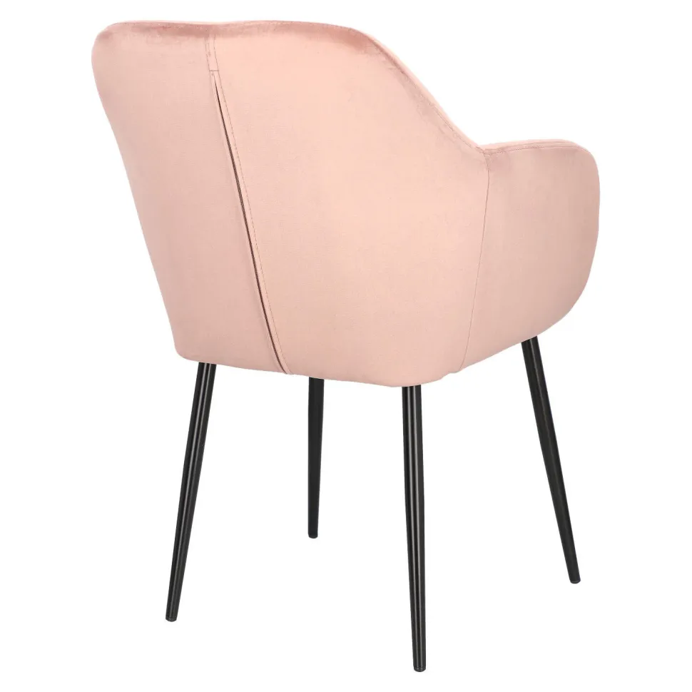 Krzesło Emilia Velvet dusty rose/black tapicerowane