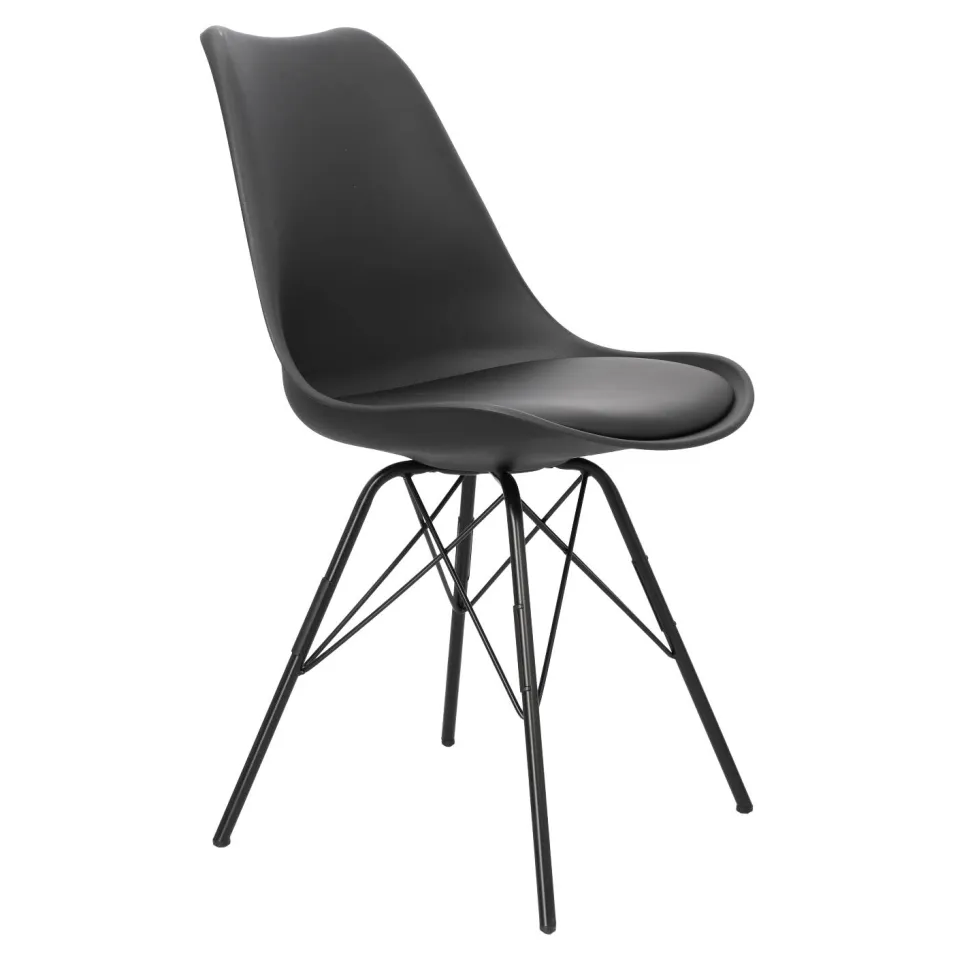 Krzesło Eris PP czarne/czarne z tworzywa