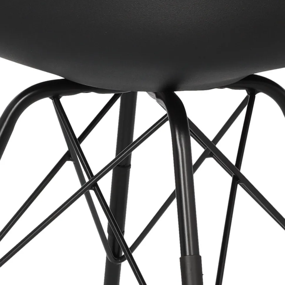 Krzesło Eris PP czarne/czarne z tworzywa