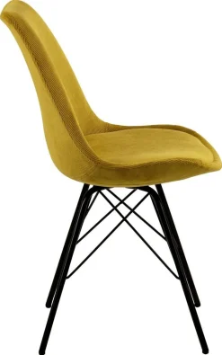 Krzesło Eris Sztruks Żółte tapicerowane
