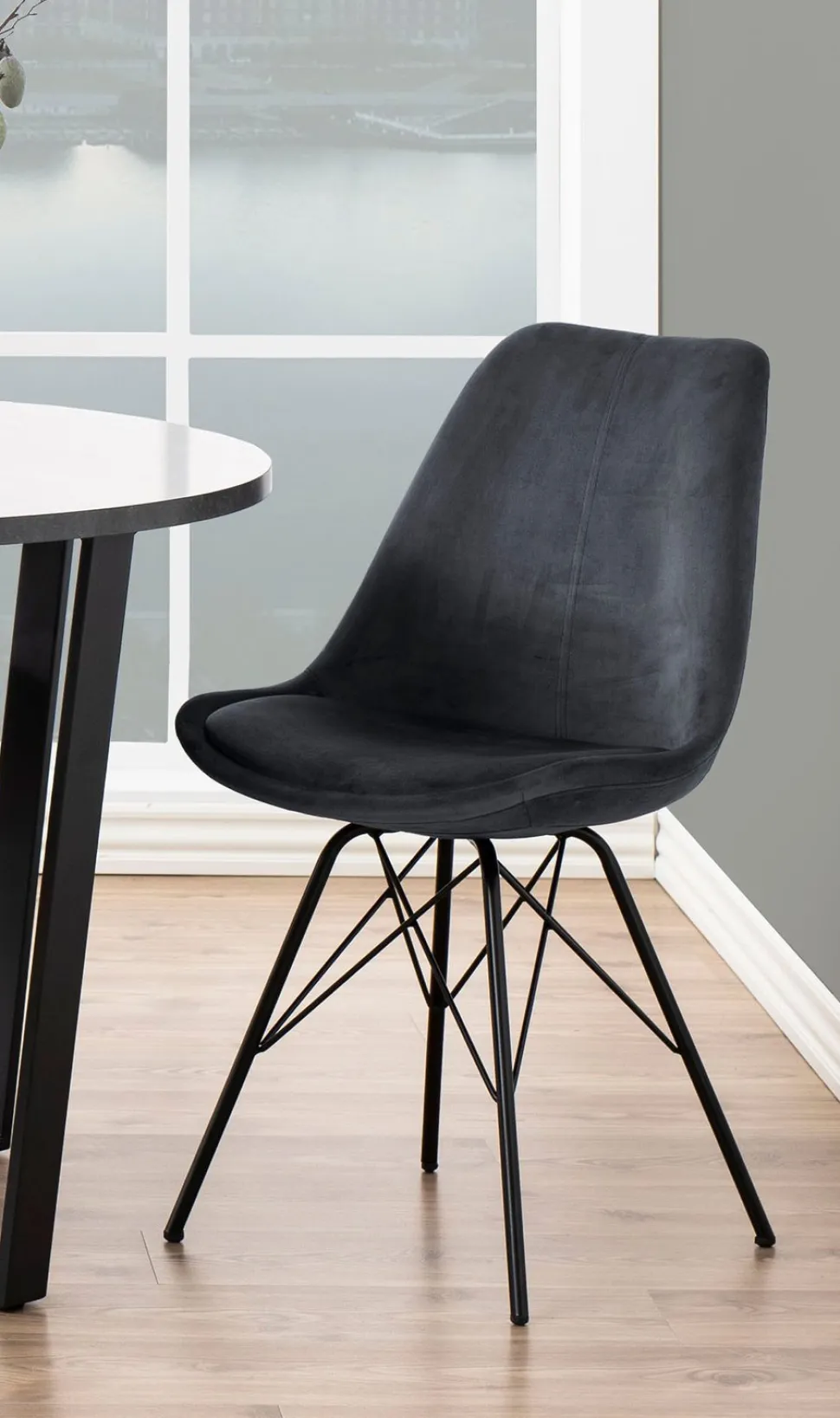 Krzesło Eris VIC szare tapicerowane