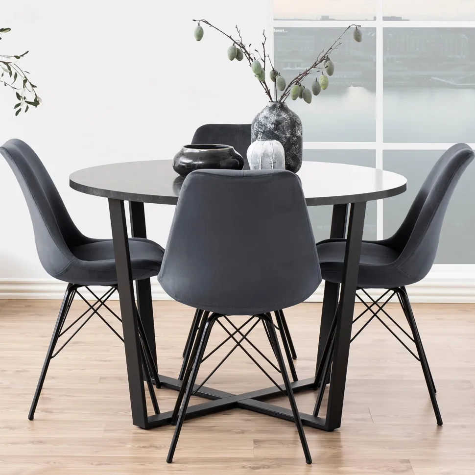 Krzesło Eris VIC szare tapicerowane