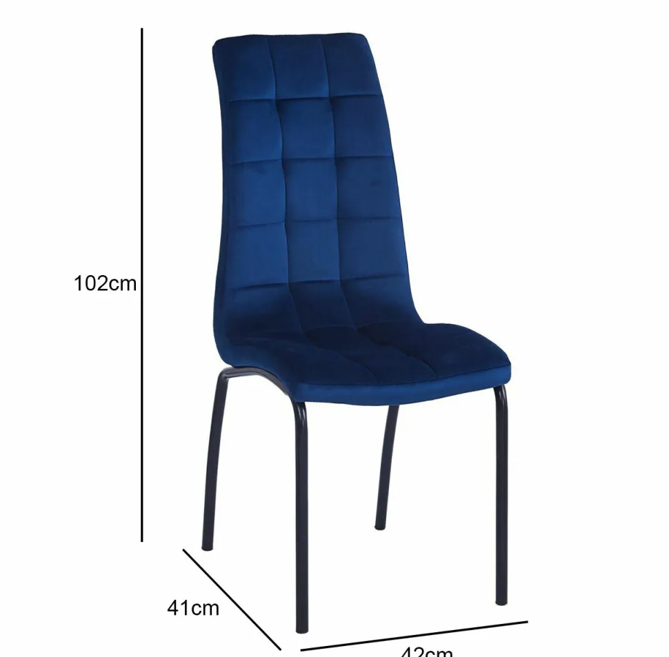 Krzesło Ezara Velvet niebieskie