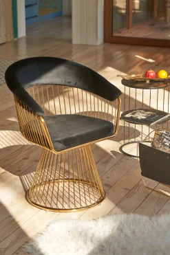 Krzesło Feeny Velvet czarne