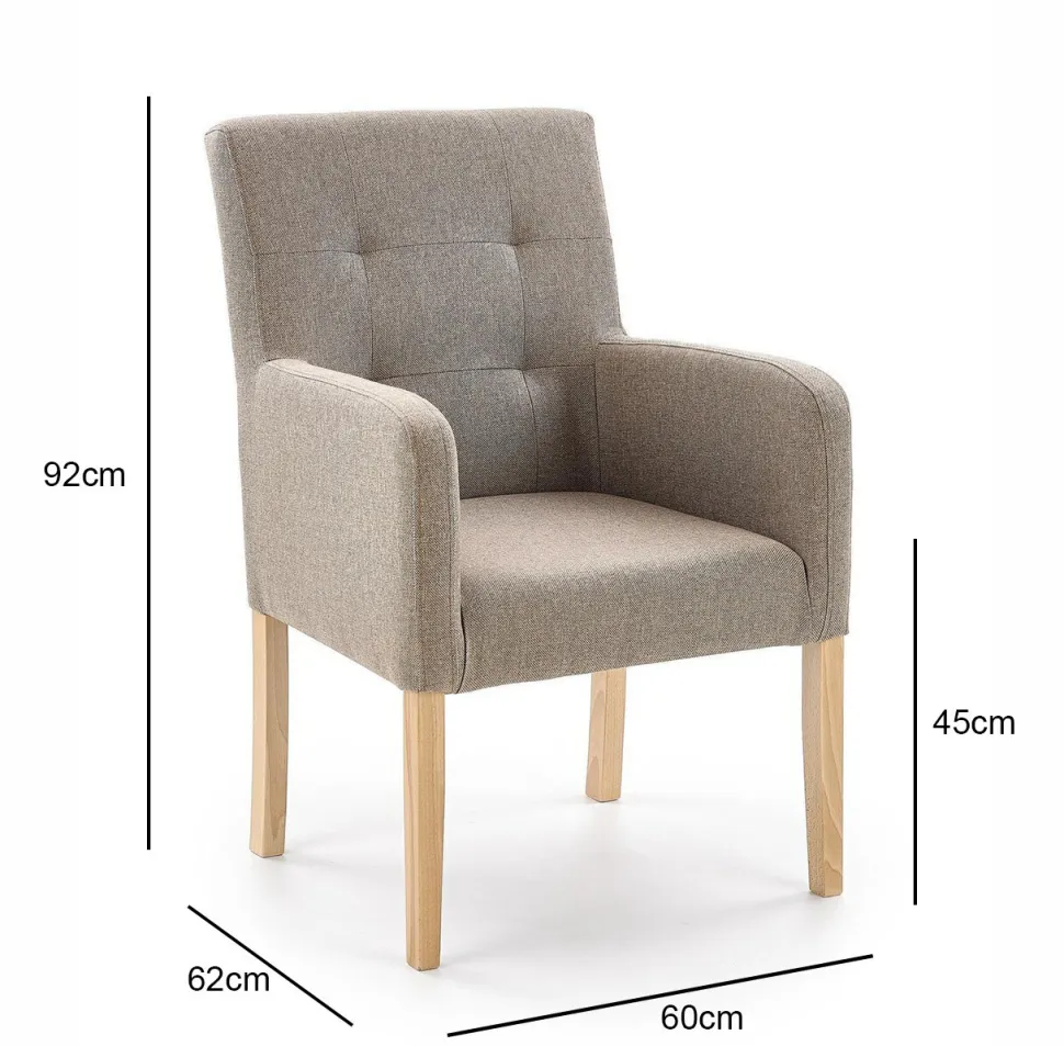 Krzesło Filem ciemny beż tkanina Inari