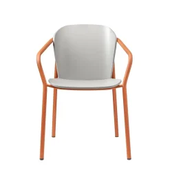 Krzesło Finn z podłokietnikami szary ter drewniane