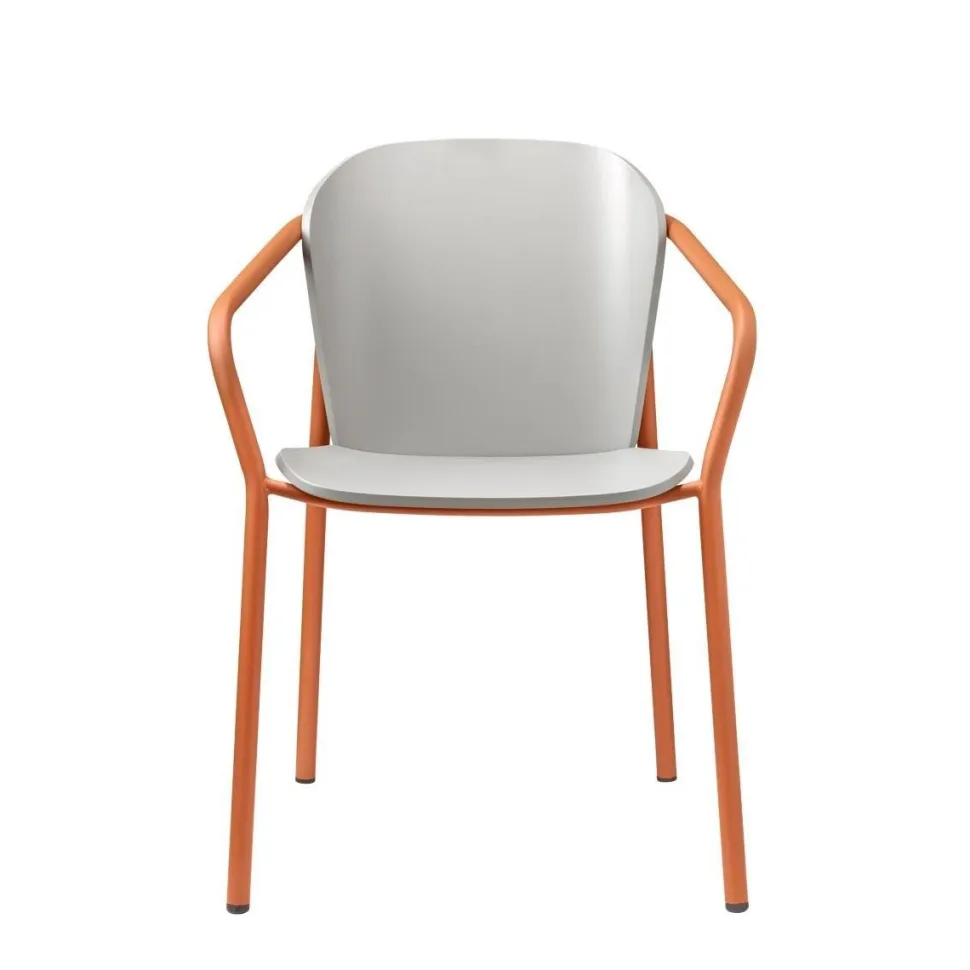 Krzesło Finn z podłokietnikami szary ter drewniane