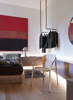 Krzesło Finn z podłokietnikami szary ter drewniane