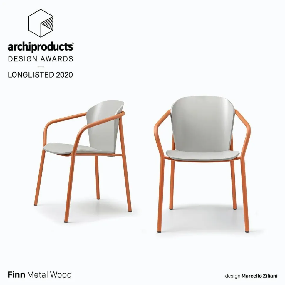 Krzesło Finn z podłokietnikami szary ter drewniane