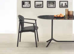 Krzesło Finn z podłokietnikami akwamaryn drewniane