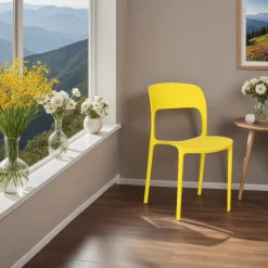 Krzesło Flexi żółte z tworzywa