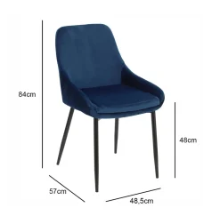 Krzesło Floyd Velvet niebieskie tapicerowane