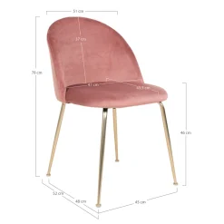 Krzesło Geneve różowe VIC/ złote