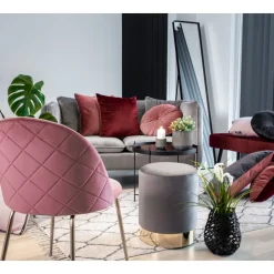 Krzesło Geneve różowe VIC/ złote