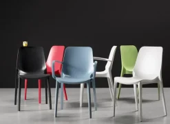 Krzesło Ginevra szaro-beżowe z tworzywa