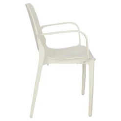 Krzesło Ginevra z podłokietnikami białe z tworzywa