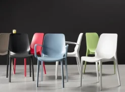 Krzesło Ginevra z podłokietnikami białe z tworzywa