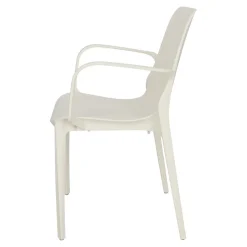 Krzesło Ginevra z podłokietnikami białe z tworzywa