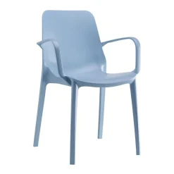Krzesło Ginevra z podłokietnikami niebieskie z tworzywa