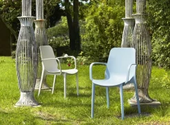 Krzesło Ginevra z podłokietnikami szare z tworzywa