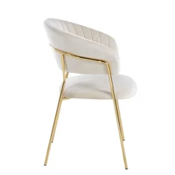 Krzesło Glamour velvet beżowe/ złote nogi