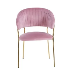 Krzesło Glamour velvet różowe/ złote