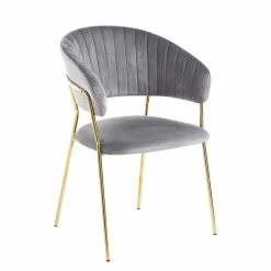 Krzesło Glamour velvet szare/ złote nogi
