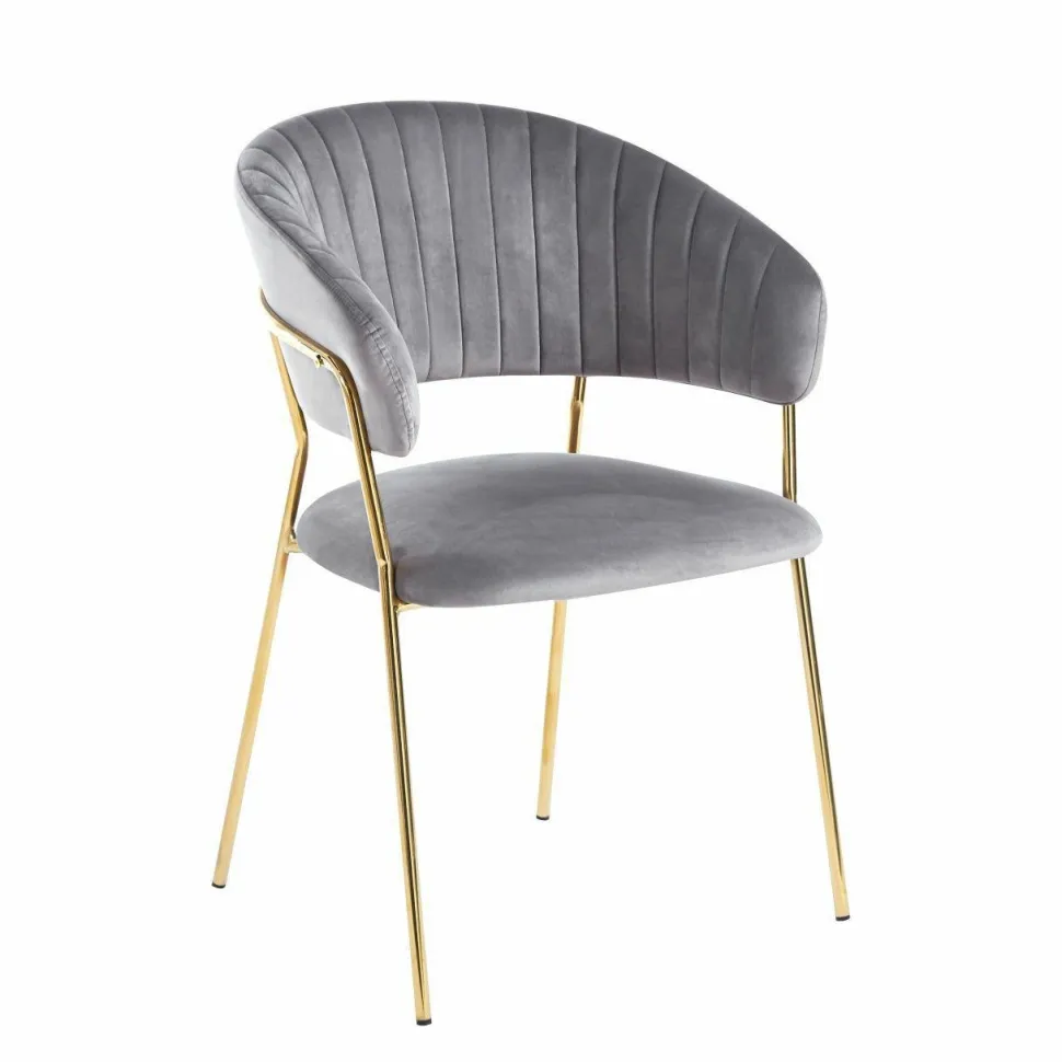 Krzesło Glamour velvet szare/ złote nogi