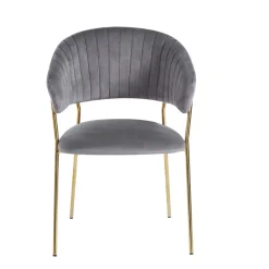 Krzesło Glamour velvet szare/ złote nogi