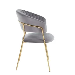 Krzesło Glamour velvet szare/ złote nogi