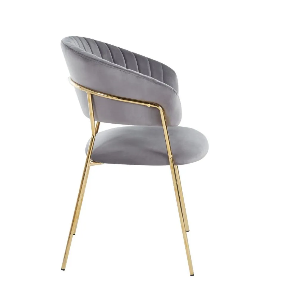 Krzesło Glamour velvet szare/ złote nogi