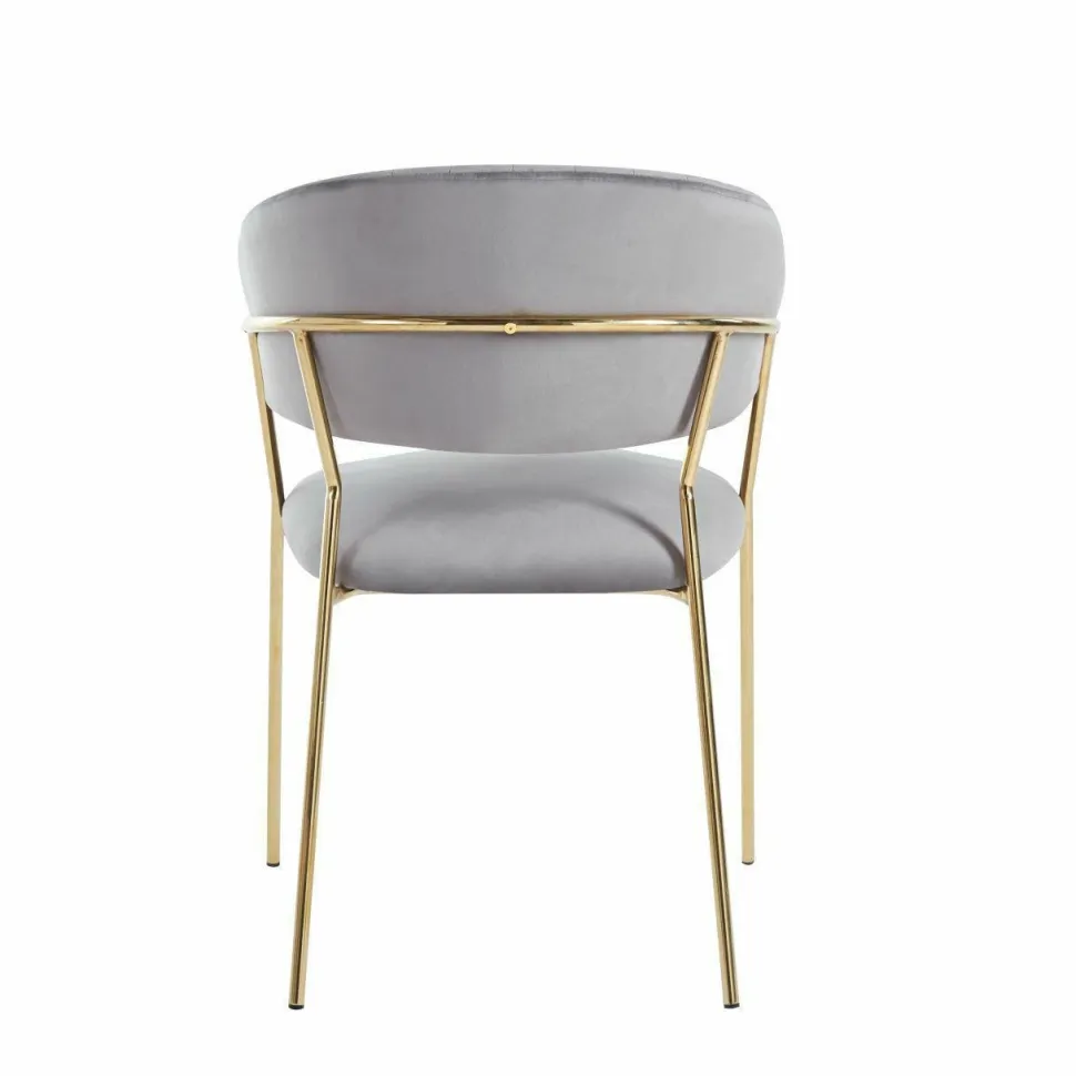 Krzesło Glamour velvet szare/ złote nogi